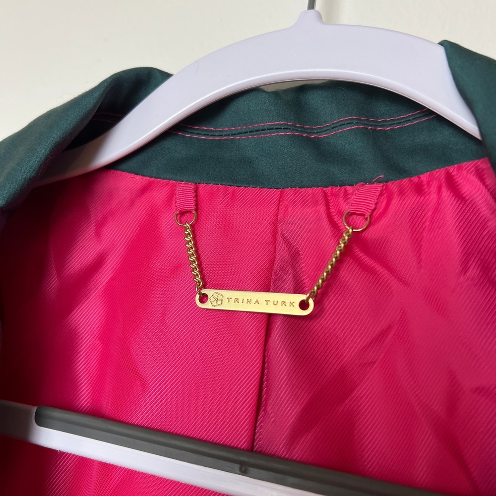Trina Turk Ryka Blazer Size 14 Ombre‎ Green Pink Red Career Party Statement READ - Picture 8 of 12